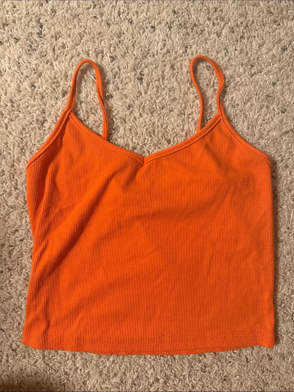 Women's Orange V-Neck Crop Top